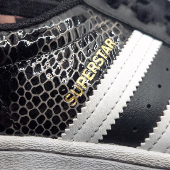 Adidas Superstar Sneakers Black White Animal Print Size 8 Streetwear Retro - Picture 5 of 8